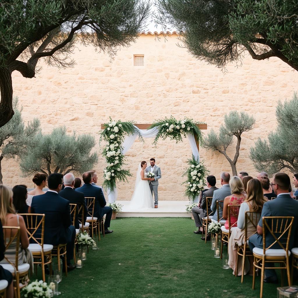 Stone estate in the Mallorcan countryside overlooking the Mediterranean.